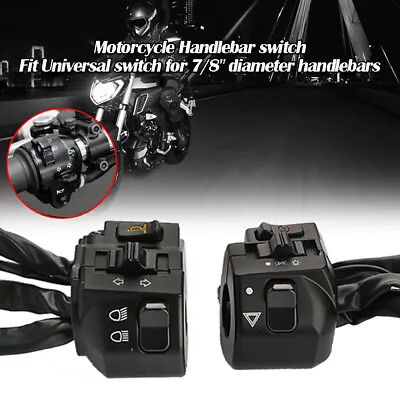 2x Motorcycle 7/8  Handlebar On/Off Switch Horn Turn Signal Light Controller • $20.50