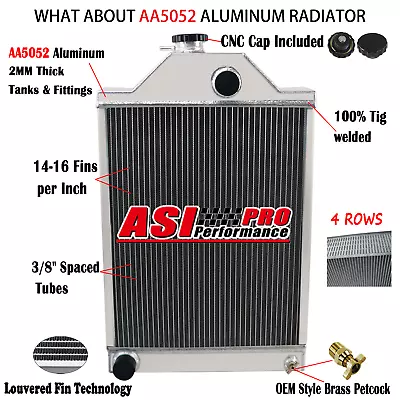 Aluminum Tractor Radiator For Massey Ferguson 165 175 180 30 31 3165 194701M91 • $192.95