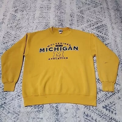 Vintage University Of Michigan Wolverines Crewneck Sweatshirt Size L LEE Sports • $19.96