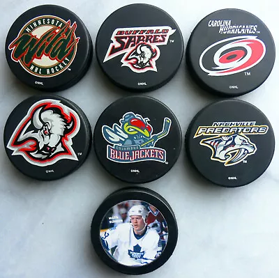 Collectible Hockey Puck Sabres Wild Hurricane Blue Jackets Predators Mats Sundin • $3.99