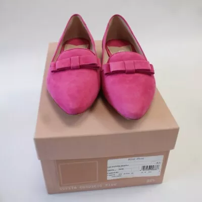 Women's MIU MIU Hot Pink Suede Leather Ballet Shoes UK2.5 NEW - L50 • £10.50