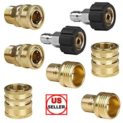 8Pc Pressure Washer Adapter Set Quick Disconnect Kit M22 Swivel To 3/8'' Connect • $20.89