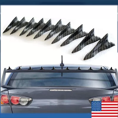 10xCarbon Fiber Shark Fin Diffuser Vortex Generator Car Wing Roof Spoiler Bumper • $9.49