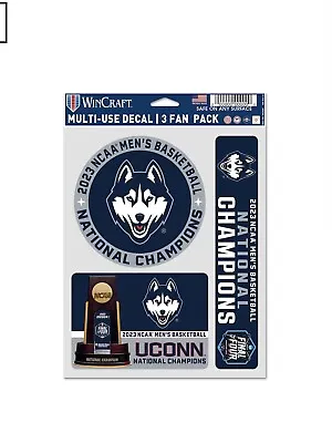 UCONN HUSKIES 2023 NCAA Men’s National Basketball Champions 3 Pack DECAL SET • $12.95