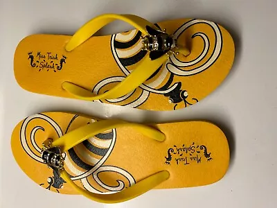 Miss Trish Spash Target Flip Flops YELLOW BUMBLEBEE Women's SIZE 7 • $24