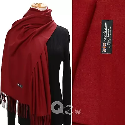 Womens Mens 100% Cashmere Scotland Oversized Blanket Wool Scarf Shawl Wrap Solid • $11.99