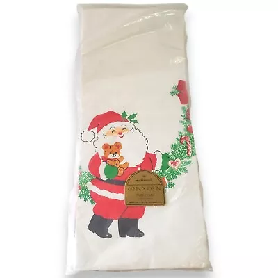 Collectible Hallmark Christmas Tablecloth Santa Claus Sealed Vintage 60x102 • $17.99