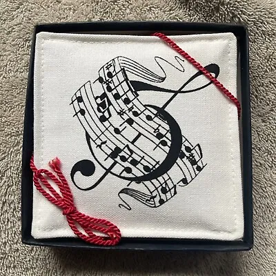 NEW Music Theme Drink Coasters Musical Note White Fabric Musician NICE Gift NIB! • $16.99