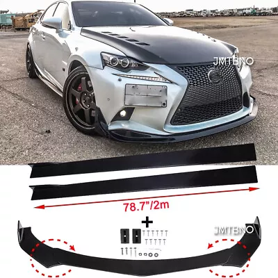 For LEXUS IS200T IS250 IS350 Front Bumper Lip Spoiler + 78.7 Side Skirt Splitter • $127.25