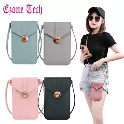 Women Leather Wallet Touch Screen Cell Phone Purse Crossbody Shoulder Strap Bag • $5.87