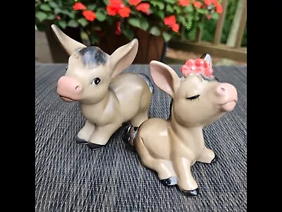 Vintage Lefton Brand Adorable Donkey Salt And Pepper Shakers • $29.24