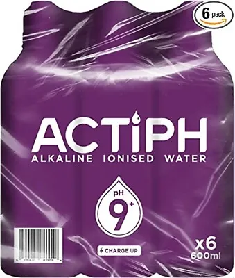 £6.37 • Buy Alkaline Ionised Spring Water PH9+ (6x 600ml) Purified With Electrolytes Clean A