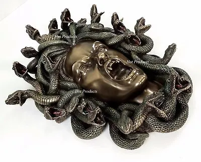15  Medusa Head Of Snakes Gothic Wall Decor Plaque Statue Bronze Finish • $101.25