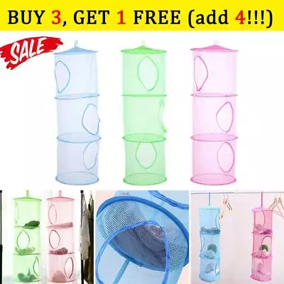£4.31 • Buy Folding Hanging Bag Door Holder Net Kids Toy Storage Organizer Closet Hanger 