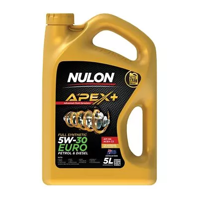 Nulon APEX+ 5W-30 Euro Petrol Engine Oil 5L Full Synthetic APX5W30C3-5 • $62.21