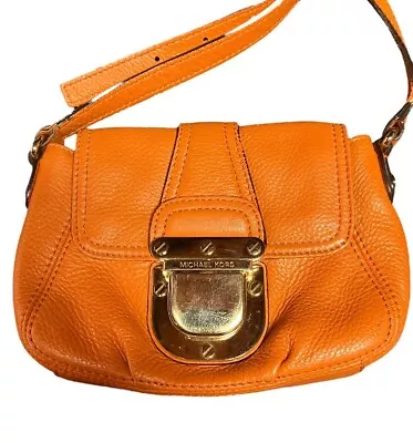 Michael Kors Charlton Leather Orange Crossbody Purse Adj Strap Pre Owned • $69