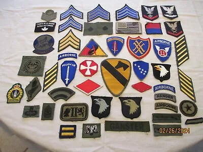 Vintage WW2 To Present U.S. Army Military Insignia Badges Patches- Lot Of 48 • $27.98