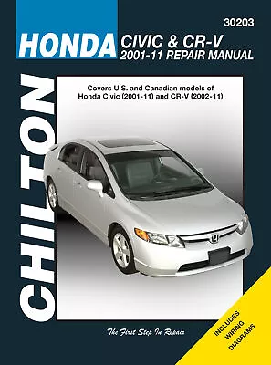 Honda Civic (2001-11) & CR-V (2002-11) Exc. CNG Or Hybrid Models Chilton Repair • $44.95