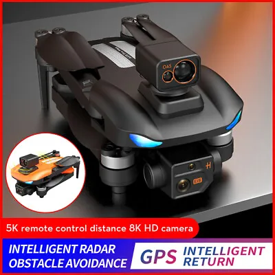 $182 • Buy Foldable GPS Drone Obstacle Avoidance 8K Dual HD Camera Brushless RC Quadcopter~