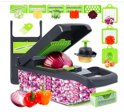 Multi - 11 In 1 Mandoline Vegetable Chopper Slicer Cutter Stainless Blades • $10