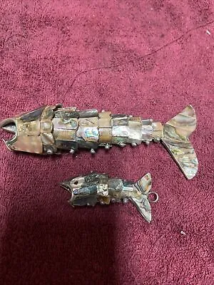 2 Vintage   Abalone Articulated Fish Bottle Opener • $60