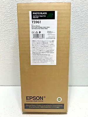 Epson Genuine T5961 Photo Black 350ML Ink Stylus 7890 7900 9890 Date: 2022 • $26.95