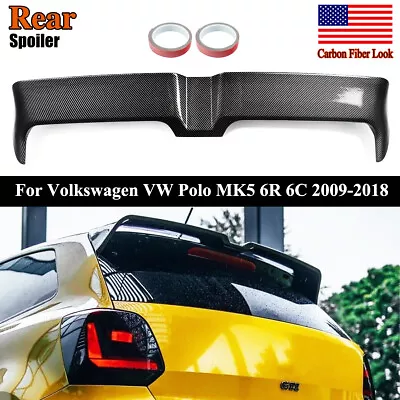 For Vw Polo Mk5 6r 6c 2009-2017 Oettinger Style Rear Roof Spoiler Carbon Look • $78.99