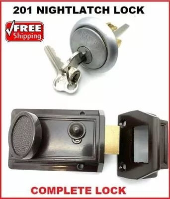   Night Latch Lock With Cylinder / Barrel  2 X Keys Replaces Lockwood Door Lock  • $49.95