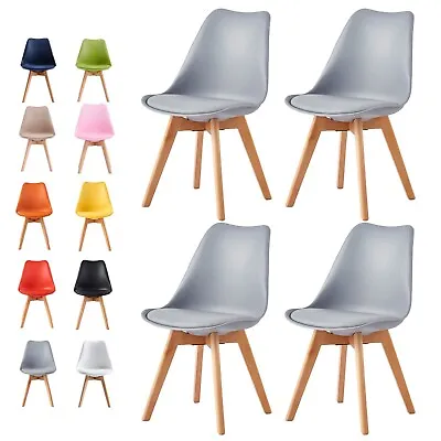 Set Of 1/2/4 Dining Chairs Designer Chairs Wooden Home Office Commercial EVA • £29.99