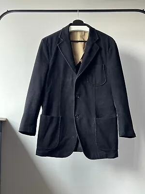 Vintage 90's Gant USA Black Cotton Blazer Work Jacket Made In Portugal Size 48 • $50