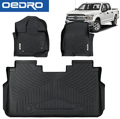 Floor Mats For Ford F150 2015-2024 Super Crew Cab TPE Rubber Liners All Weather • $88.39