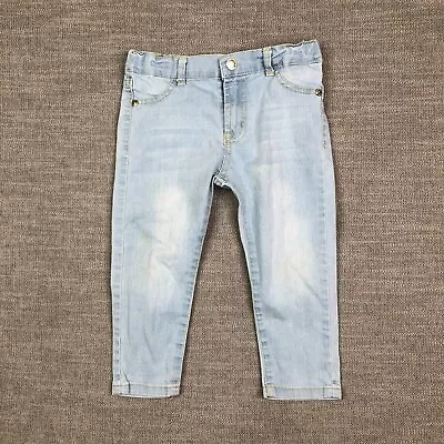 7 For All Mankind Jeans Girls 2T Toddler Blue Denim Stretch Adjustable Waist • $11.89