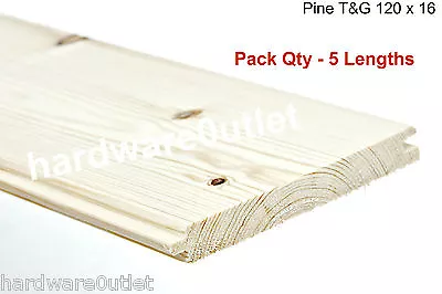 5 Pack T & G Pine 120mm Floor Board Shed Stable Door Hatch Garden Gate Timber ZQ • £23.62