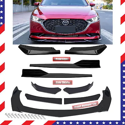 Glossy Black Front Bumper Lip Splitter Lower Spoiler Body Kit For Mazda 2 3 5 • $55.99