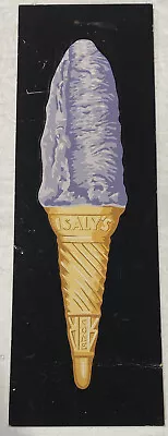 ISALY’s DAIRY TABLE TOP ICE CREAM CONE ADVERTISING CARD ORIGINAL STAND MISSING • $100