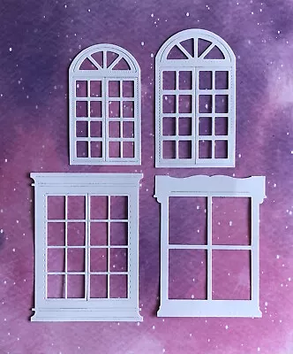 4 Window Frames (3 Opening) Die Cut White Card Toppers Xmas Birthday Card Making • £1.99