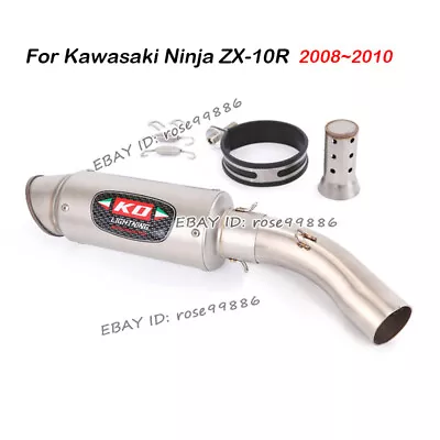 Exhaust Middle Link Pipe With Muffler Slip On For Kawasaki Ninja ZX10R 2008~2010 • £112.80