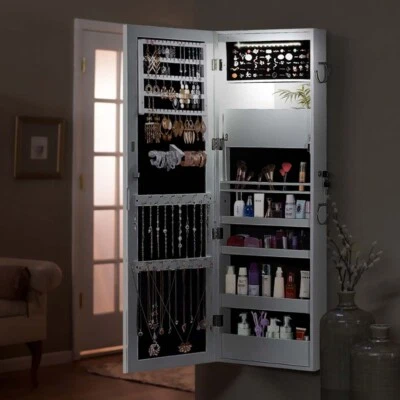 $129.99 • Buy Levede Mirror Jewellery Cabinet  Dual Use Wall Mounted Hang Over LED Light White