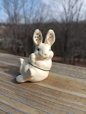 White Bunny With Gems Jewels Bling Hinged Trinket Box Easter • $10.99