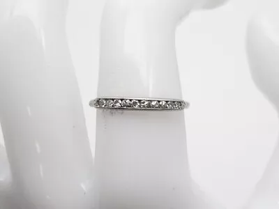 Vintage 1940s RETRO .33ct VS G Diamond Platinum Wedding Band Ring • $385