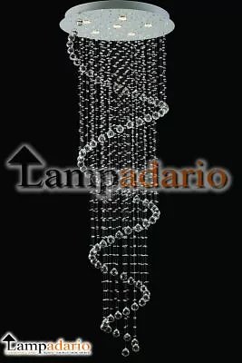 £599.99 • Buy Large Genuine Crystal Spiral Vortex Shower Modern Pendant Chandelier Stairwell
