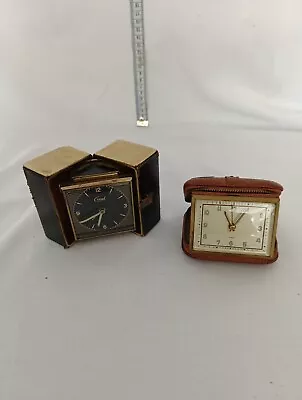 2 Vintage Travel Clocks Coral & One Other Cased Working A67 • $12.62