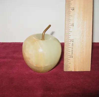 Vintage Marble/Alabaster Apple Paperweight Polished Marble Apple Paperweight • $6