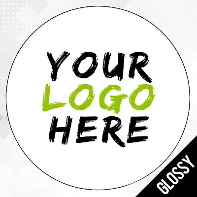 LOGO Printed Round Stickers - Custom GLOSS Logo - GLOSSY Labels - Personalised  • £2.79