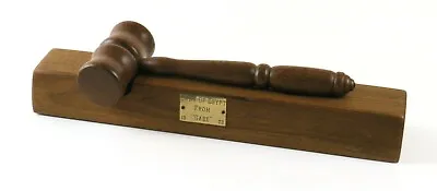 Vintage Wooden Gavel Mallet Hammer Custom Carved Base Bank Of Egypt Name Plate • $27.86