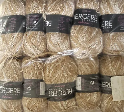 Bergere De France Boheme Aran Knitting Yarn Shade 24442 Biscuit 10 X 50g Balls • £17.50