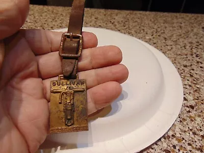 Vintage Sullivan Jackhammer Brass Watch Fob & Strap • $10