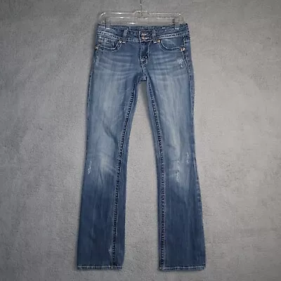 Miss Me Jeans Womens 29 Bootcut Blue Denim 30x31 Rhinestone Cowboy Western Pants • $31