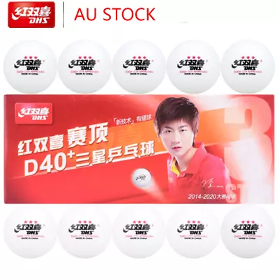 10x DHS 3-Star D40+ Table Tennis ABS Plastic Balls PingPong Balls ITTF Approved • $19.99