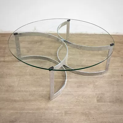 Merrow Associates Chrome & Glass Coffee Table • £330